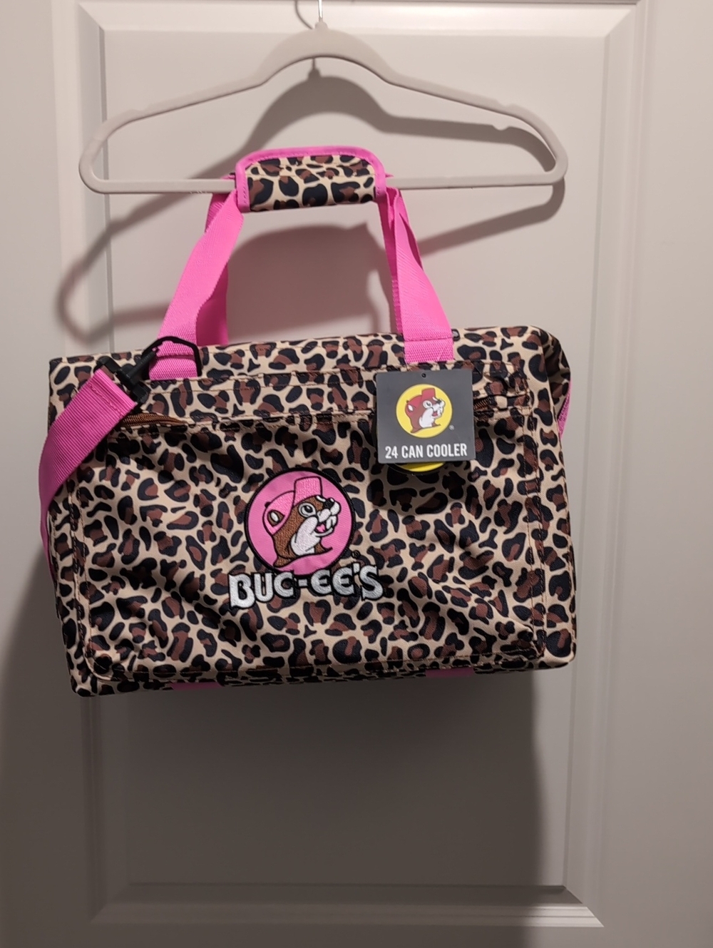 Leopard Print Cooler Bag with Pink Accents NWT